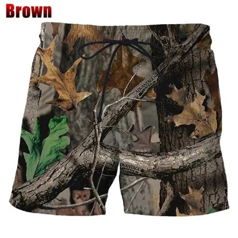 Summer New 3D Camouflage Printed Mens Shorts Fun Fashionable Casual Personalized Cool Natural Scene Beach Shorts Swimming Trunk LineW250410