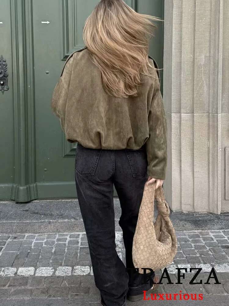 hoodie hoodie hoodie Casual Soft Bomber Jackets Women Long Lantern Sleeve Oversized Spring Summer Coats Fashion Streetwear Zipper Outwear jacket