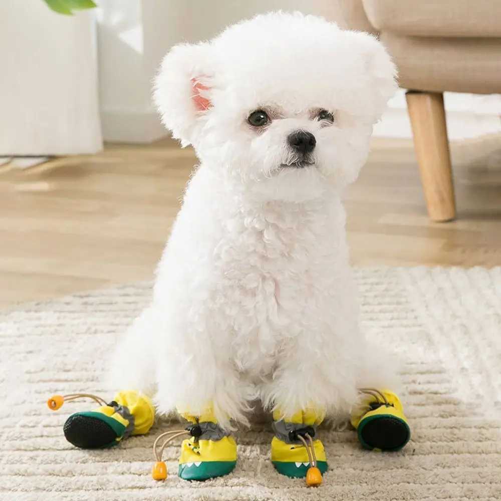 4 pieces/set of pet supplies clothing crocodile dog boots anti slip soft soled dog shoes breathable and washable pet shoes outdoor T2504010