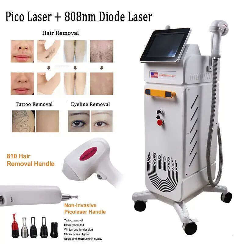 Laser Diode Laser And Picos 2 In 1 Device Picos Laser Pigment Tattoo Removal Machine Lazer Diode Hair Removal Eq