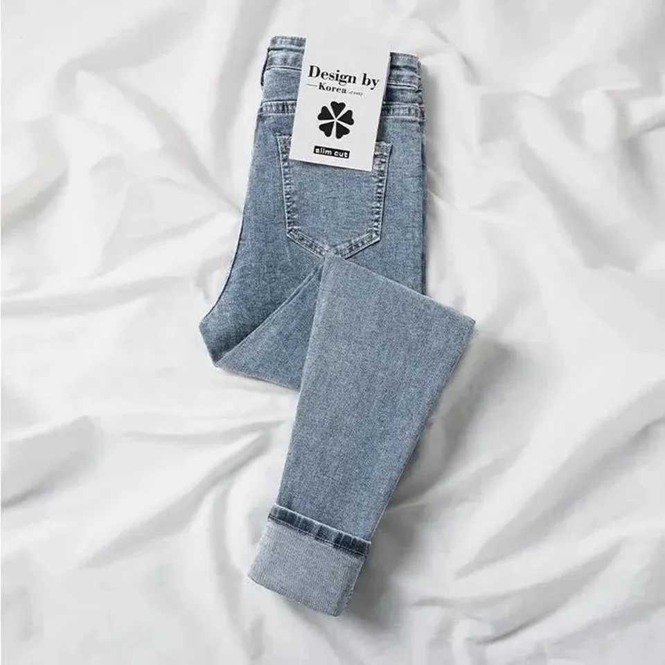 High Waisted Fleece Lined Jeans Womens Winter Leggings Slimming Thick Pants Childrens Tight Fit C251110