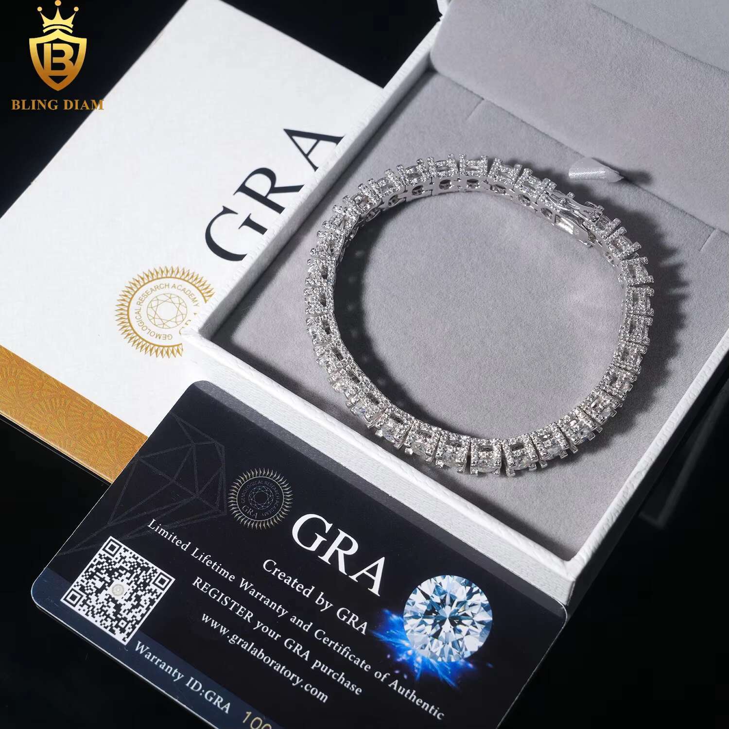 5mm 6.5mm Fashion Jewelry 925 Sterling Silver VVS Moissanite Iced Out Tennis Chain Bracelet Necklace