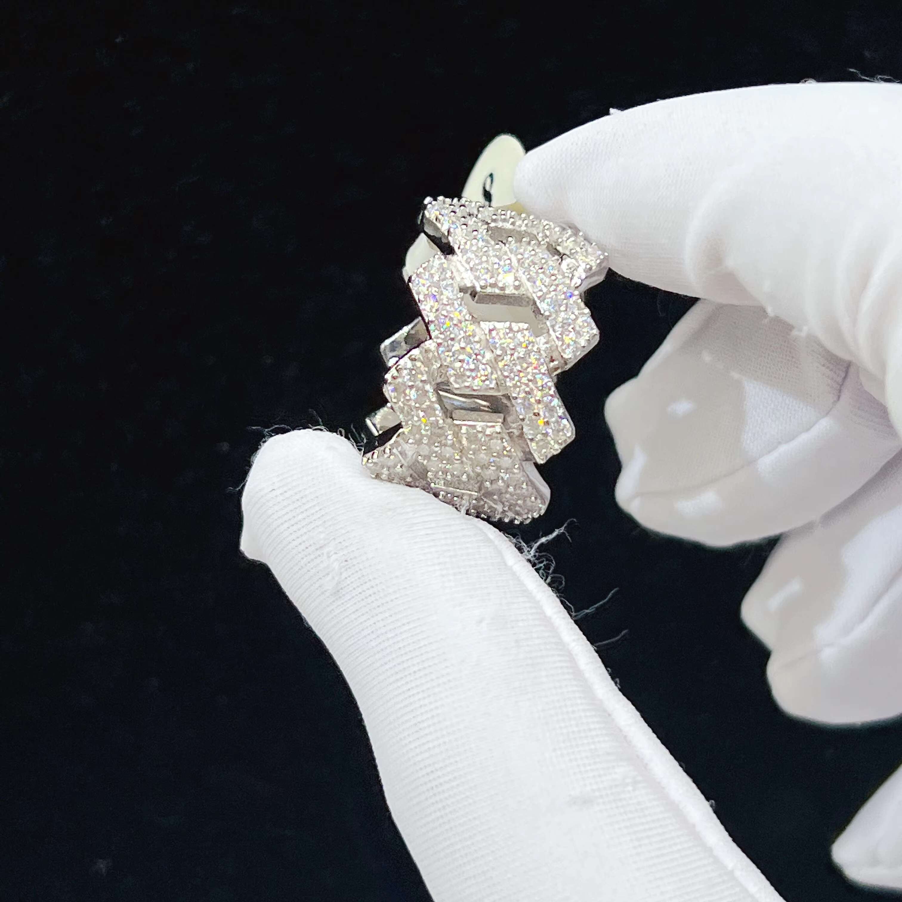 Fine Luxury Moissanite Jewelry Iced Out Diamond Rings Sterling Silver 925 VVS Diamond Hip Hop Rings