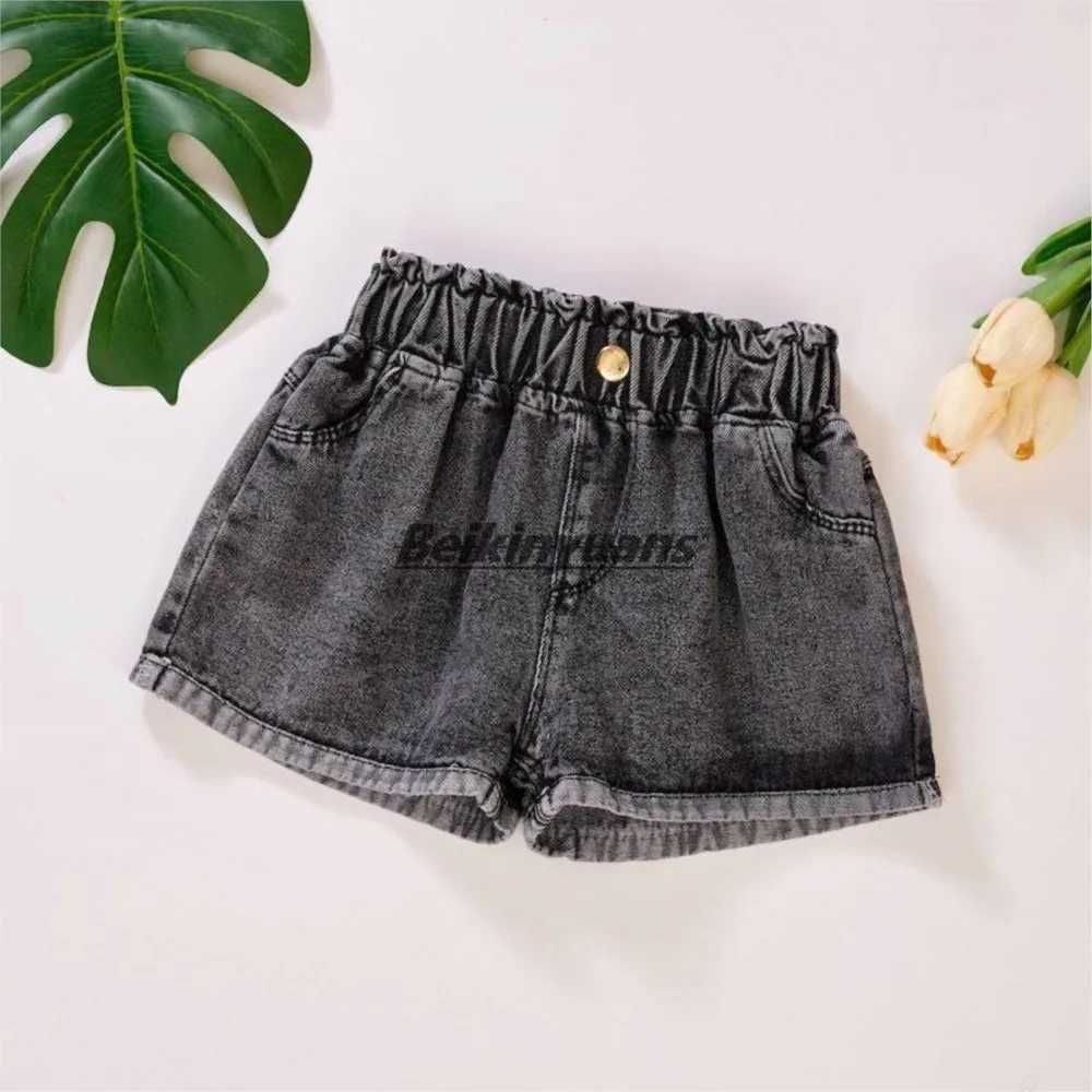 Girls denim shorts childrens summer underwear childrens western sle cuhk summer trousers joker teenagers tight pants Z250410