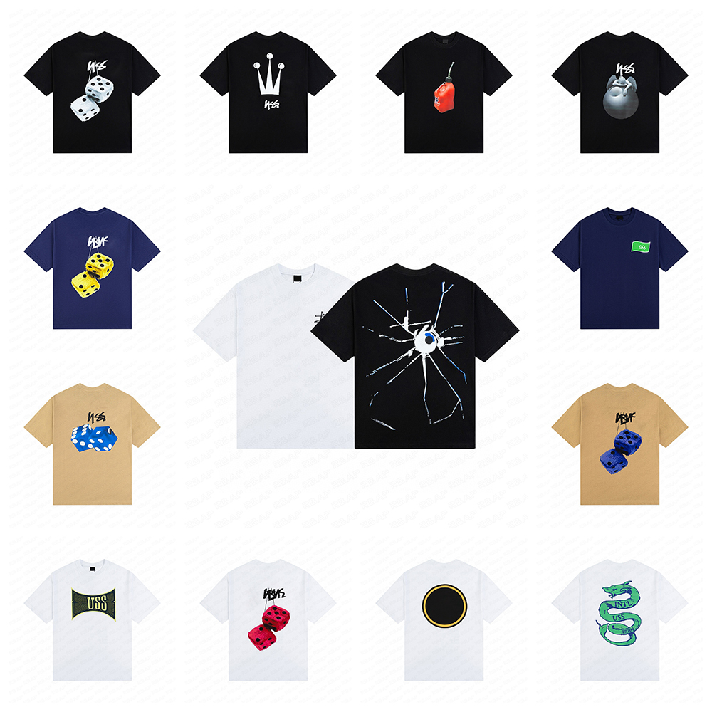 Designer high quality stussyshirt Mens T-shirt Street Clothing Men's and Women's Clothing Printing Technology US Cotton High Quality Sleeves Lotas Top T-shirt