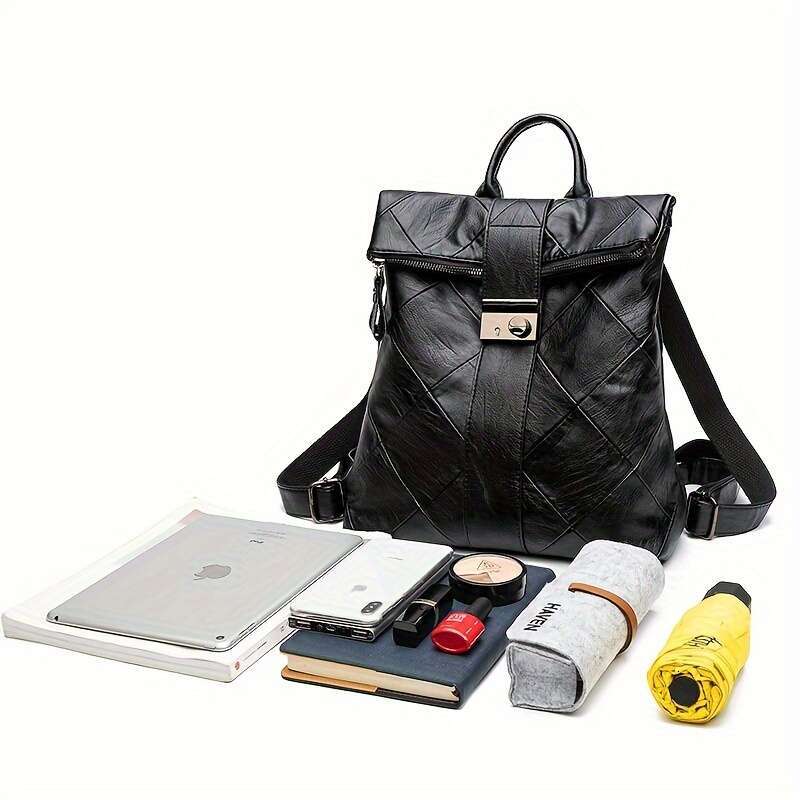 Women S Backpack Large Capacity Anti Theft Handbag Zipper Closure Adjustable Shoulder Strap Lightweight Genuine Leather Bag For Business Travel
