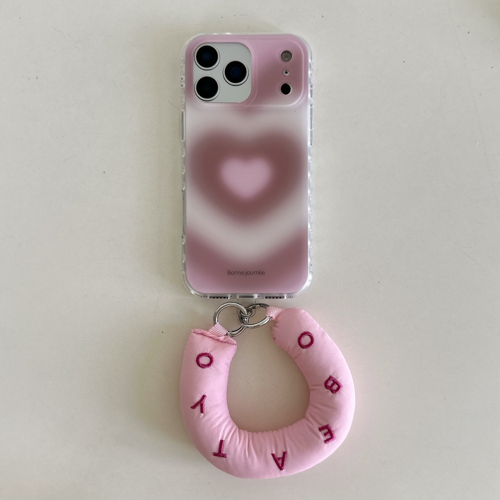 Simple Heart Gradient Phone Case Compatible with iPhone 17/16 Pro Max Cartoon Protective Cover iPhone 15/14 Pro