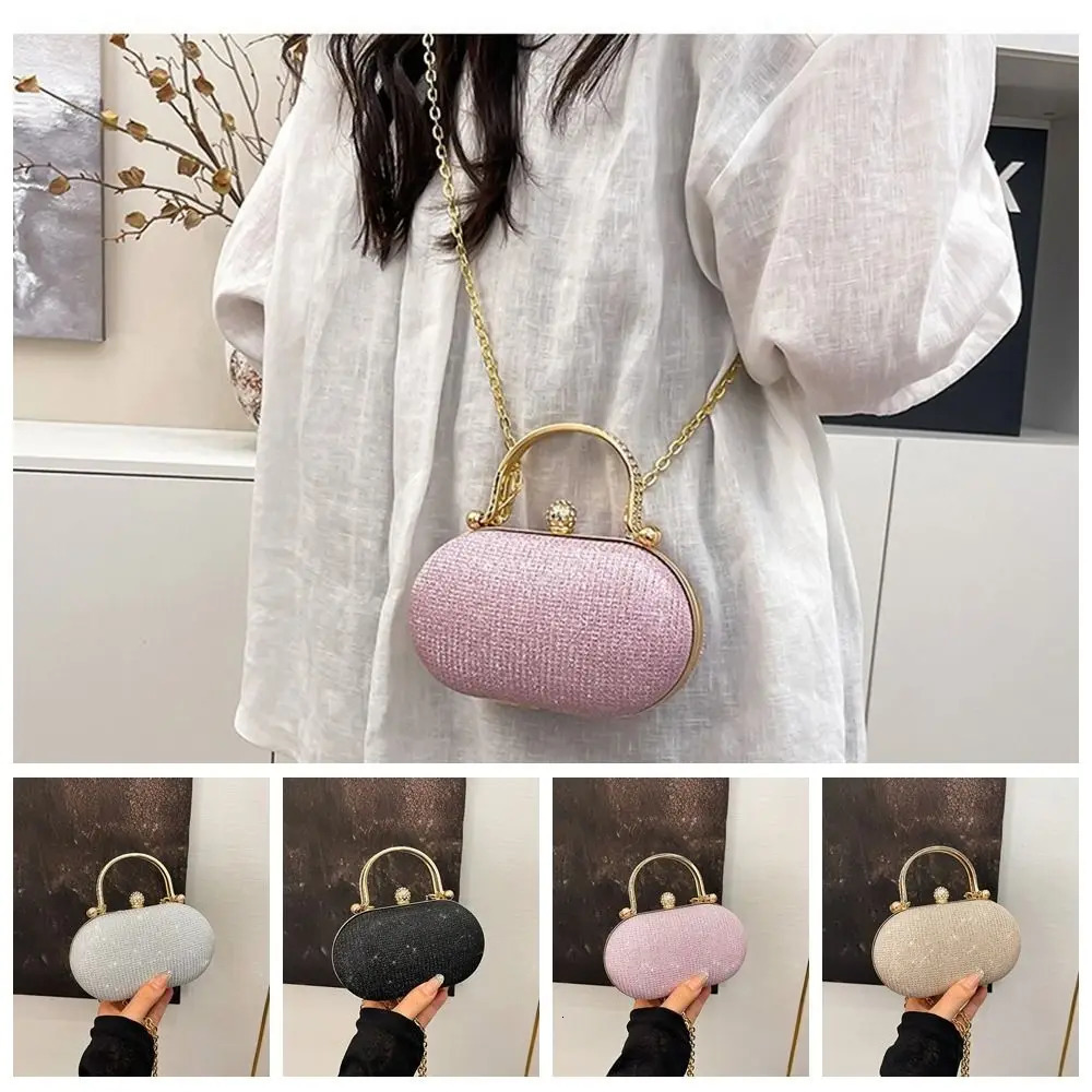 Fashion Polyester Fiber Evening Bags Rhinestone Chain Shoulder Bag Banquet Bag Women R251110