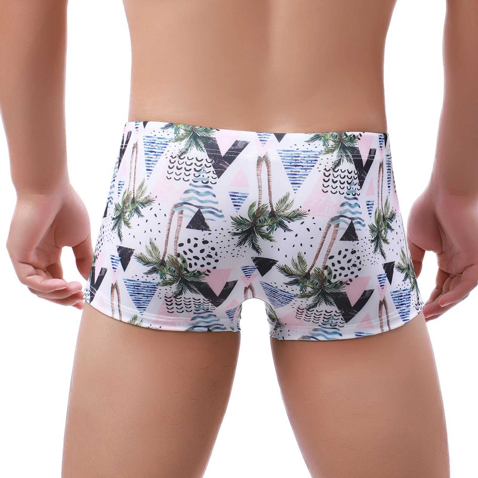 Mens Boxing Swimsuit Fashion Printed Style Lace Top Swimsuit Summer Beach Wear Swimsuit ShortsW250410