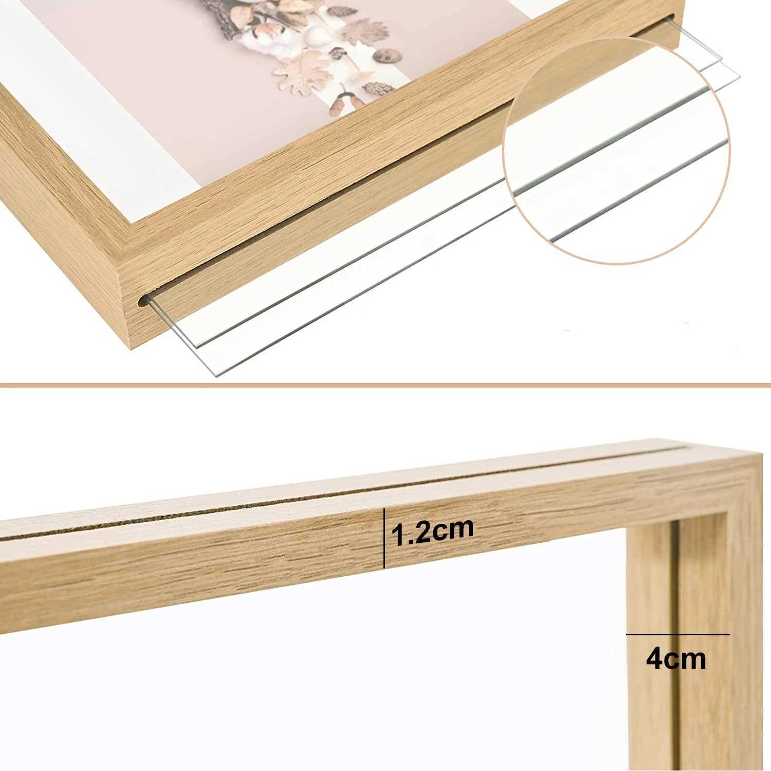 Wooden Picture Photo Table Display Side Pressed Flower Frames Plant Specimen Herbarium Clip Double Glass Frame L251110 H260306
