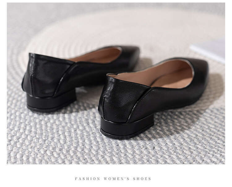 Woman Sandals Spring And Autumn Single Low Heel Versatile New Commuter Soft Leather Work Flat Shoes Women S Shallow Mouth Pointed