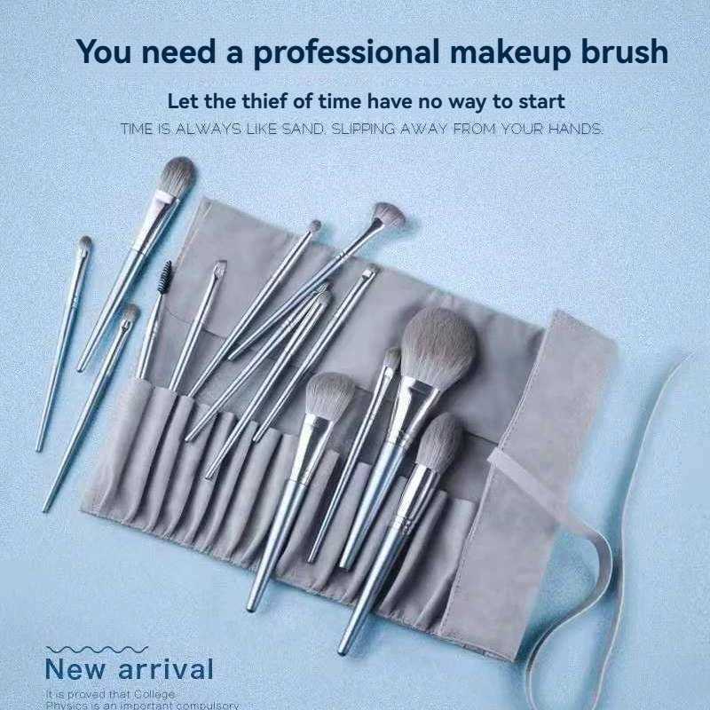 14-Piece Makeup Brush Set Soft Nylon Bristles Foundation Brush Eyeshadow Brush Multi-Function Makeup Brush Travel Set L251110