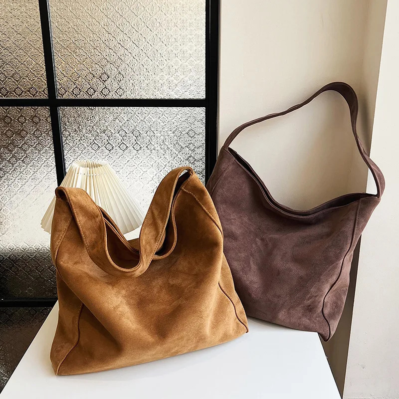 Minimalist Suede Hobo Bags in Multiple Colors Large Capacity Casual Shoulder for Womens Daily and Travel Use 251110