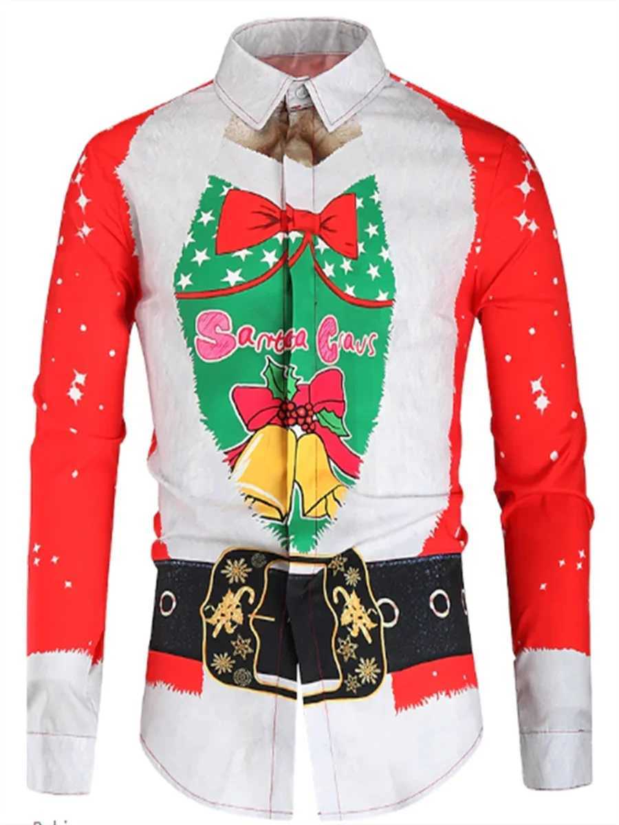 2024 New Fashionable Suit Shirt Christmas Men Muscle Christmas Tree Funny HD Pattern Soft And Comfortable Mens Large Size Q251110