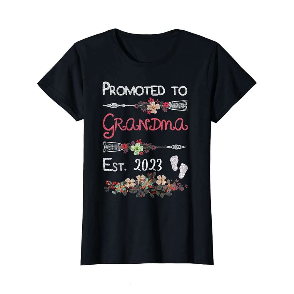 Designer T shirt Mens Promoted to Grandma Mothers Day Mom Tee Grandma Grandmother - 220g T shits
