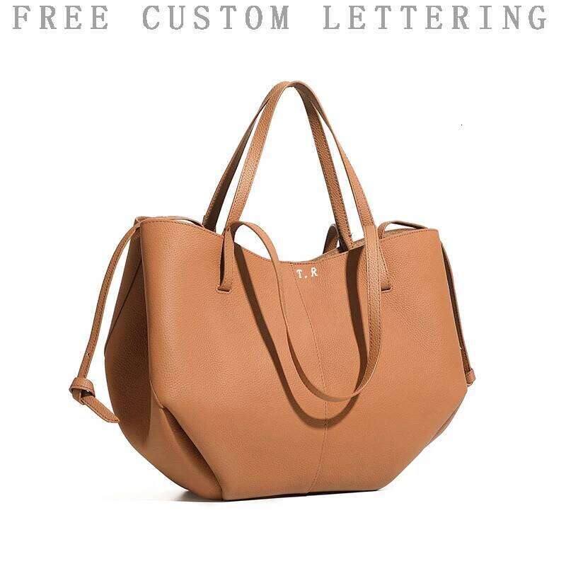 Top-Layer Cowhide Extra Tote New Niche Design Women's Handbag Commuting Fashion Large Capacity Shoulder Bag 251110