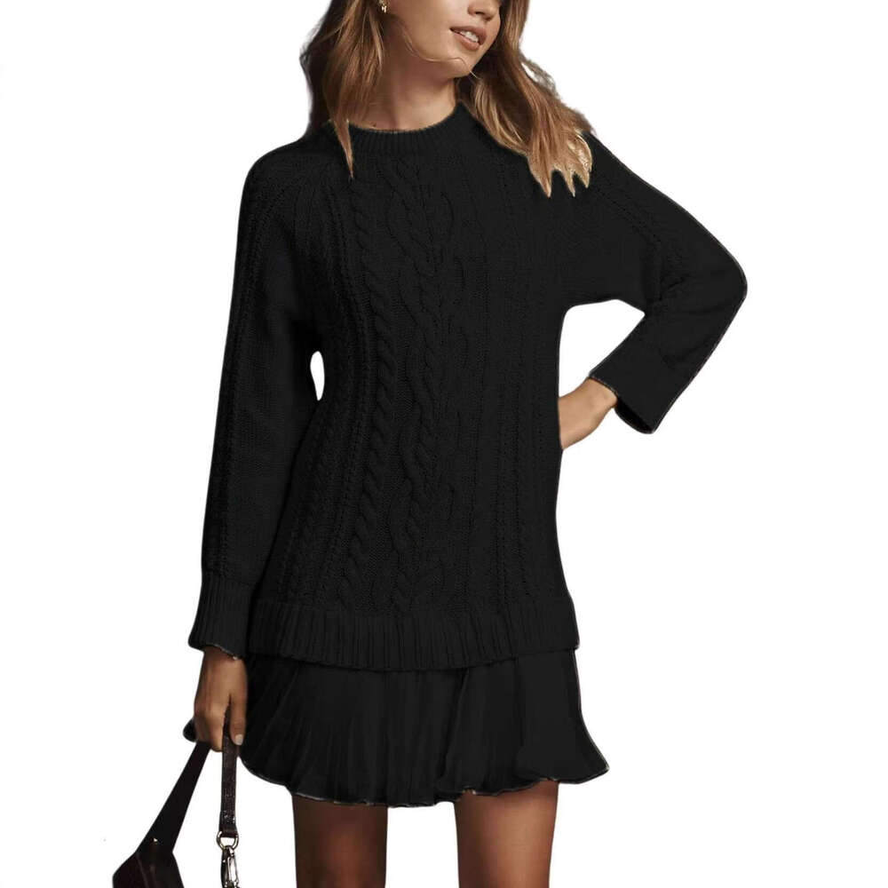 2025 Hot-Selling Cross-Border European and American Women's New Comfortable Casual Fashion Autumn Winter Cable Knit Sweater