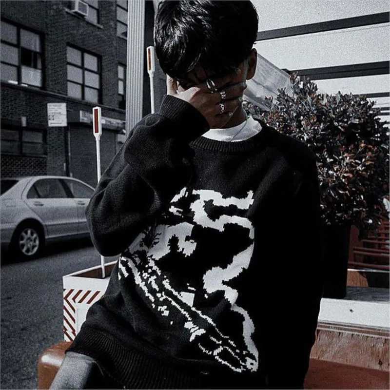 Fashion Winter Streetwear 2022 Gothic Fairy Grunge Kawaii Pattern Printed Cotton Knit Women Pullover Korean Y2K Vintage 2000S Sweater Y251110