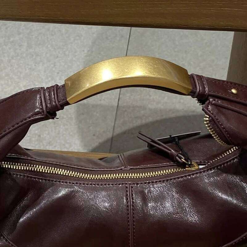 Small Vintage Half Moon Bags For Women Luxury Designer Handbags Purses 2025 New In PU Splicing Design Sequined Underarm Shoulder