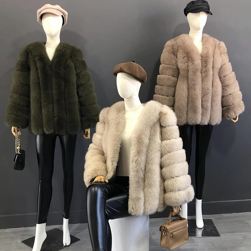 Autumn And Winter Mid Length Natural Fox Fur Coat Women Fashionable Jacket The Most Real Female Clothing 251110