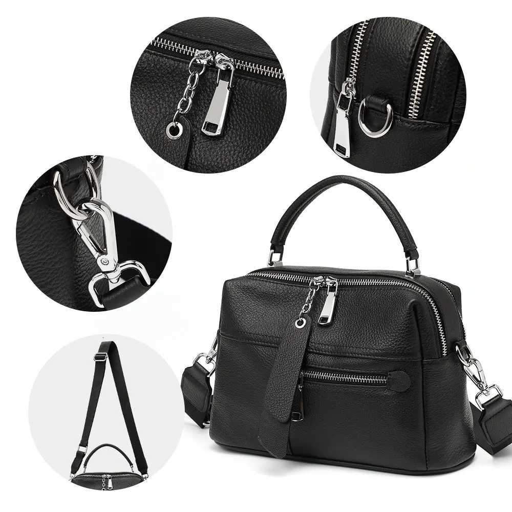 Zency Genuine Leather Satchel Designer Handbag Female Pillow Bag Classic Black Lady Shoulder Crossbody Tote Top-handle Bags K251110
