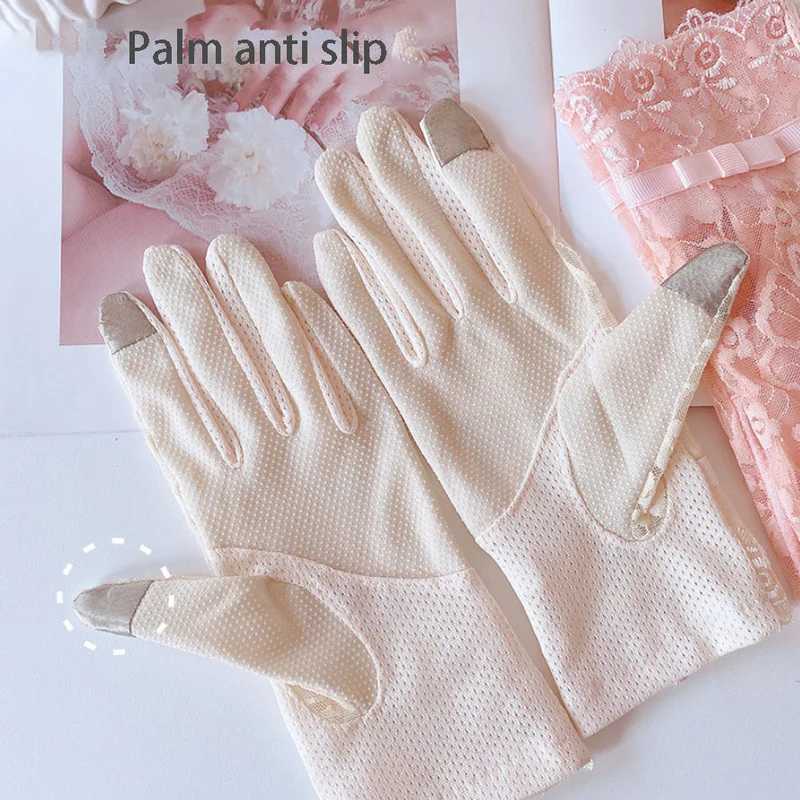 Summer Driving Fashion Women Gloves Sunscreen Lace Gloves UV Protection Sexy Soft Full Finger Wedding Gloves Girls L251110