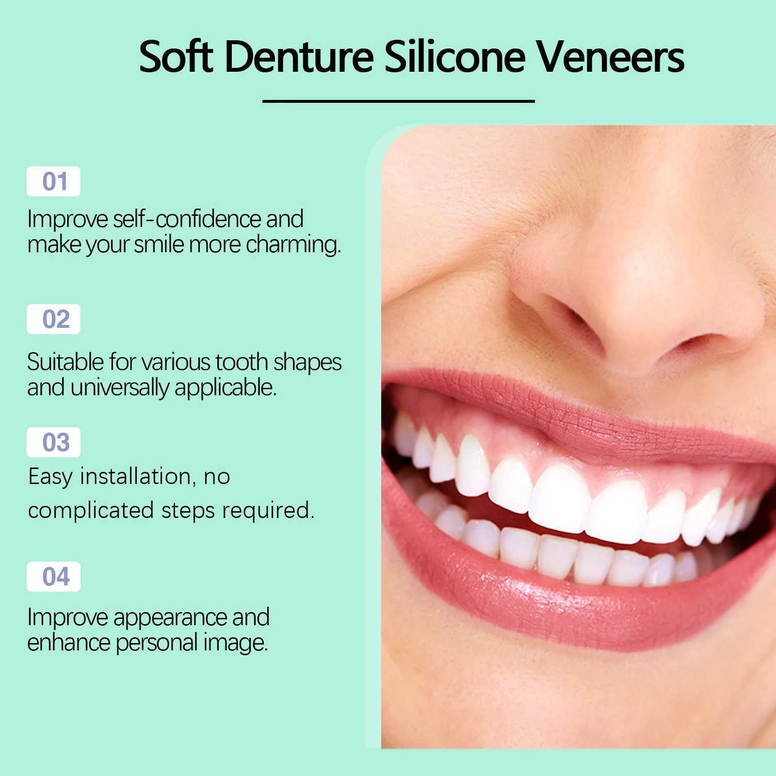 Oralhoe 1 set of silicone upper and lower veneer brackets for dentures smile care dental restoration silicone dental filling brackets M250410