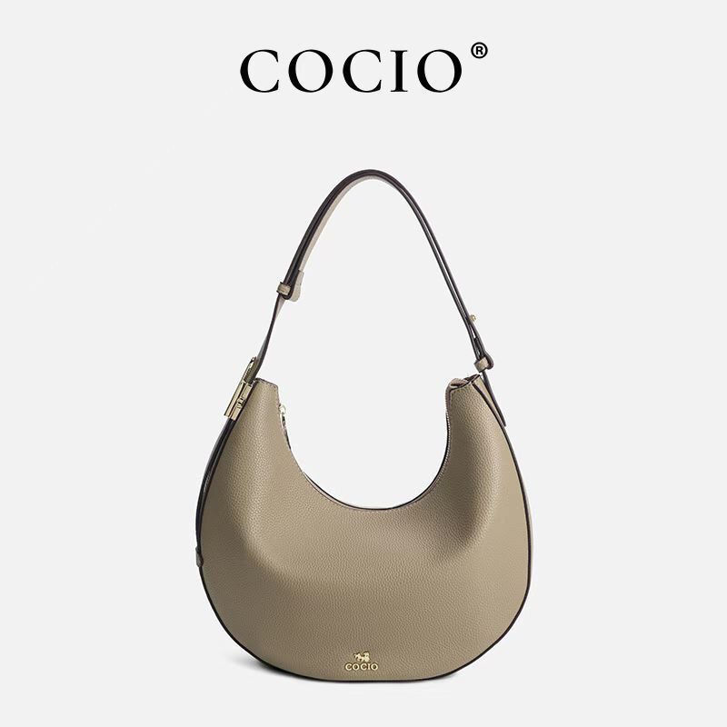 COCIO2025 Designer Luxury Leather Tote Bag with Shoulder Strap for Women