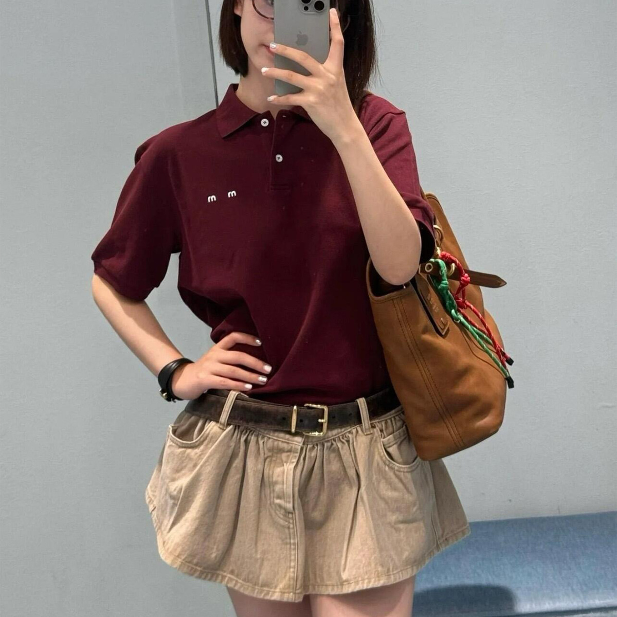 Womens designer t shirt Clothing embroidery Tank MIU polo shirt Summer Streetwear vest tanktop Casual Slim Sport Sexy Spice Top hemd Short Sleeve T-shirt