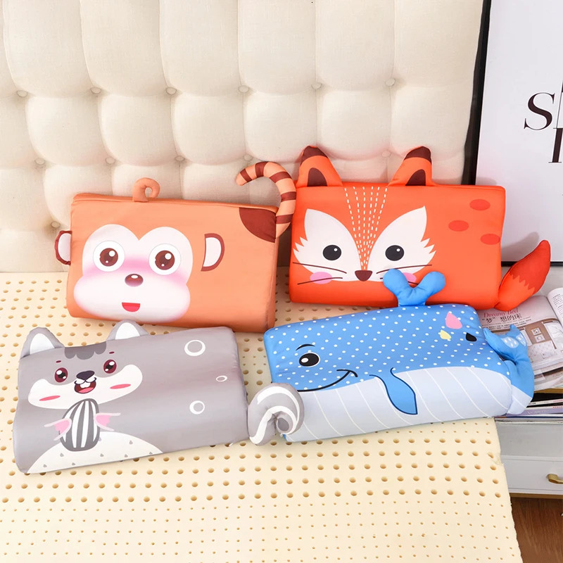 Toddler Memory Foam Pillow With Filler Fiber Slow Rebound Soft Baby Pillow Small Breathable Neck Pillow Cartoon Pillows Washable 251104