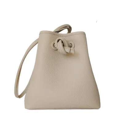 Japanese Drawstring Bucket Genuine Leather Women Shoulder Bags Female Handbags Designer Ladies Casual Messenger Bag