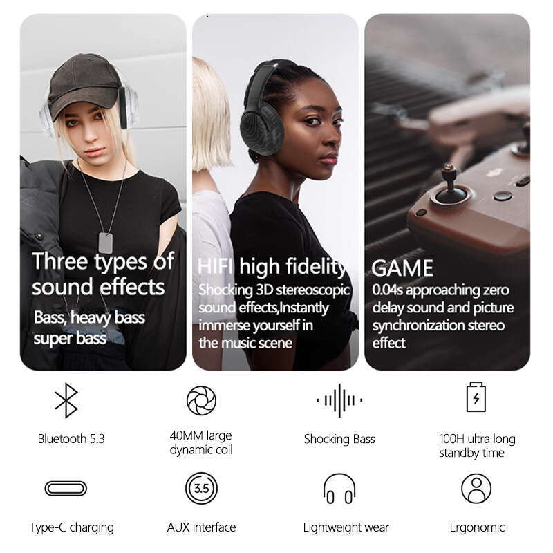 Off-the-shelf Bluetooth headsets Multiple audio switching wireless music noise cancelg mobile universal FM