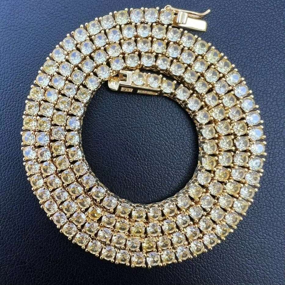 Wholesale Women Men Jewelry 3mm 925 Silver Zircon Moissanite Bracelet Necklace Tennis Chain