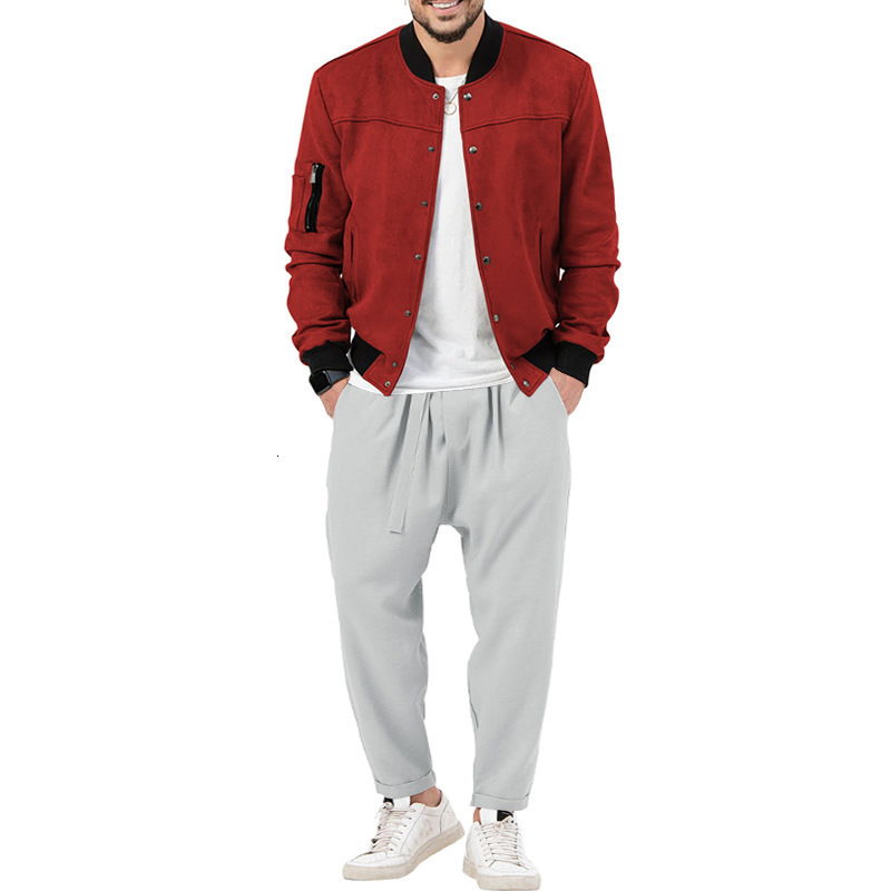 2024 Mens Set Spring and Autumn Fashion Personalized Casual Pants Trendy Jacket Top