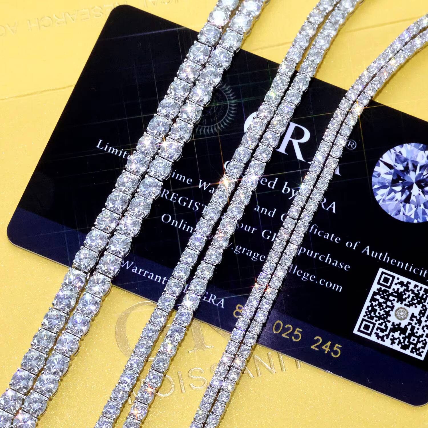 ESKEEM 925 Silver VVS D Color Moissanite 3/4/5/6mm Iced Out Shining Brilliant Tennis Necklace Pass Diamond Tester