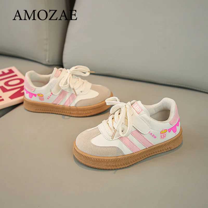 Childrens Skate Shoes Girls White Sneakers 2024 Spring New Fashion Boys Canvas Shoes Kids Sports Shoes Unisex Casual SneakersT251110