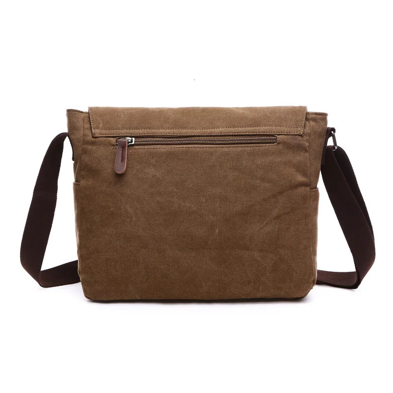 Vintage Bag Canvas Laptop Shoulder Messenger Men Casual Crossbody Bags School Bookbag 251110