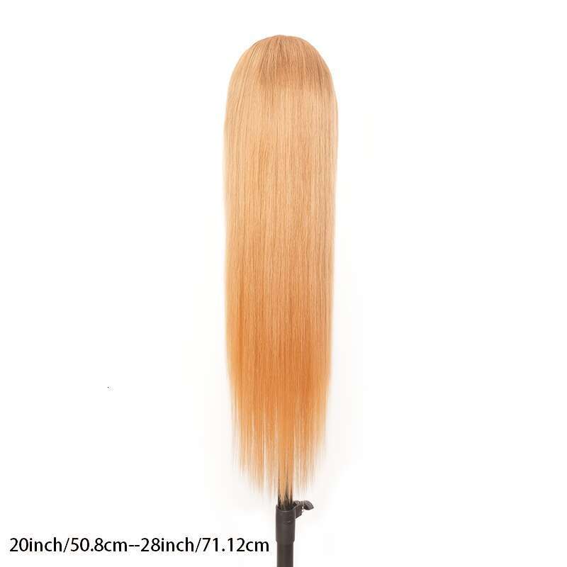 13X4 Straight Front #27 Brazilian Wig HD Transparent Lace Frontal For Women Natural Hairline 180% Density Honey Blonde Human Hair Wigs