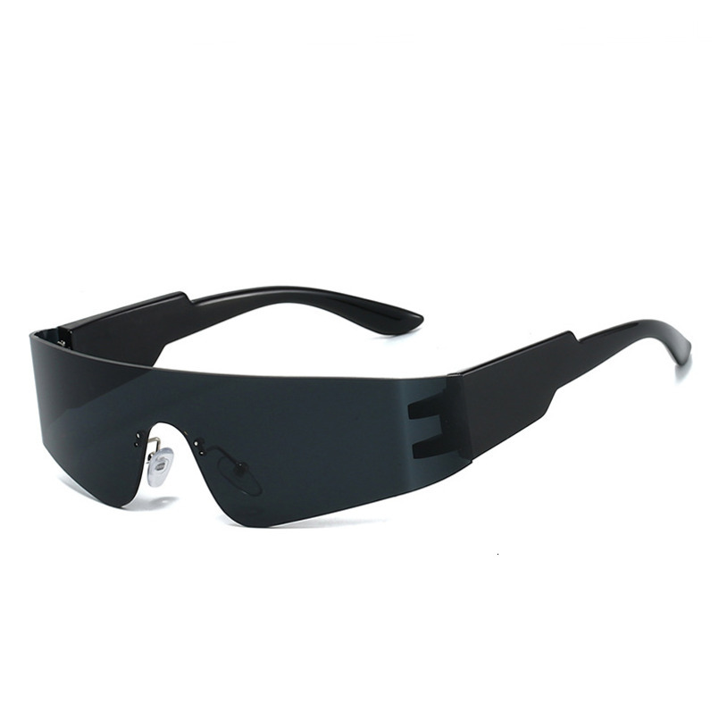 2025 One-Piece Punk Style Fashion Large Frame Sunglasses for Men and Women Outdoor Sports Cycling Glasses