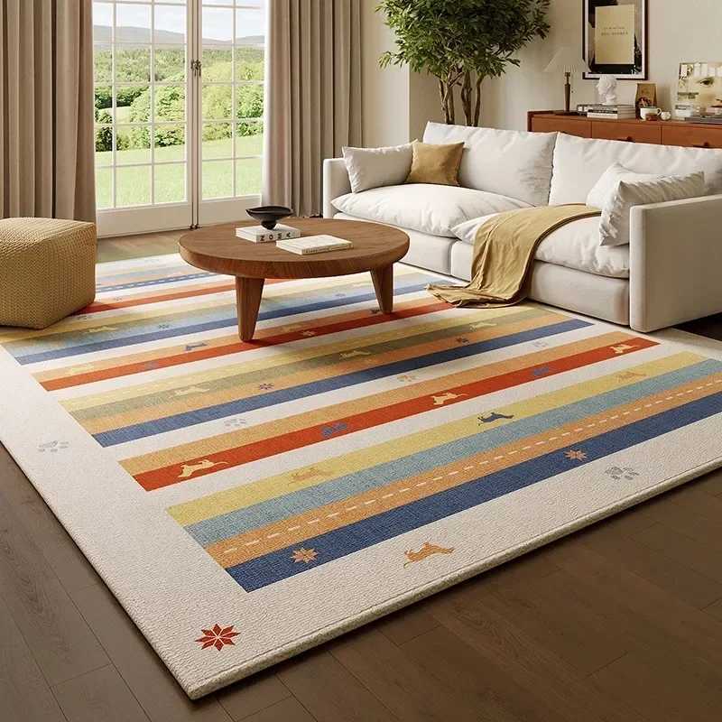 VIKAMA Premium Light Luxury Living Room Circle Velvet Carpet Bedroom Bed Blanket Study Carpet Anti-Fouling Home Decoration Y251110