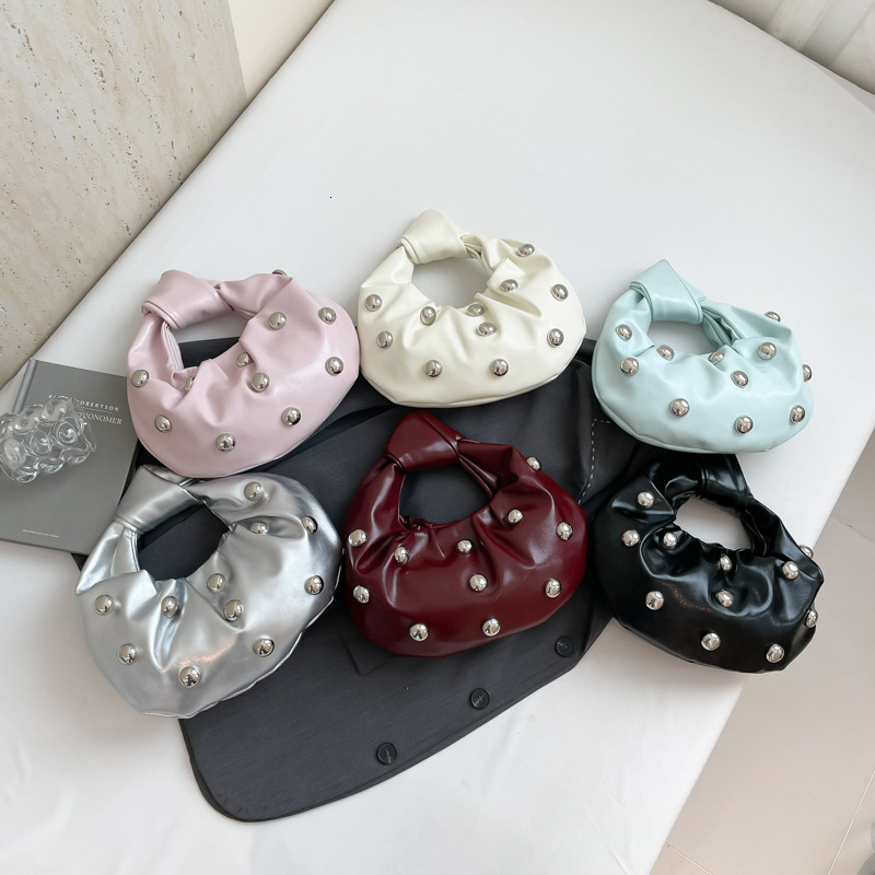 Trendy Underarm Bag Korean Style Fashion Rivet Shoulder Bag Women Versatile Pearl Handheld Dumpling Bag Trendy 251110