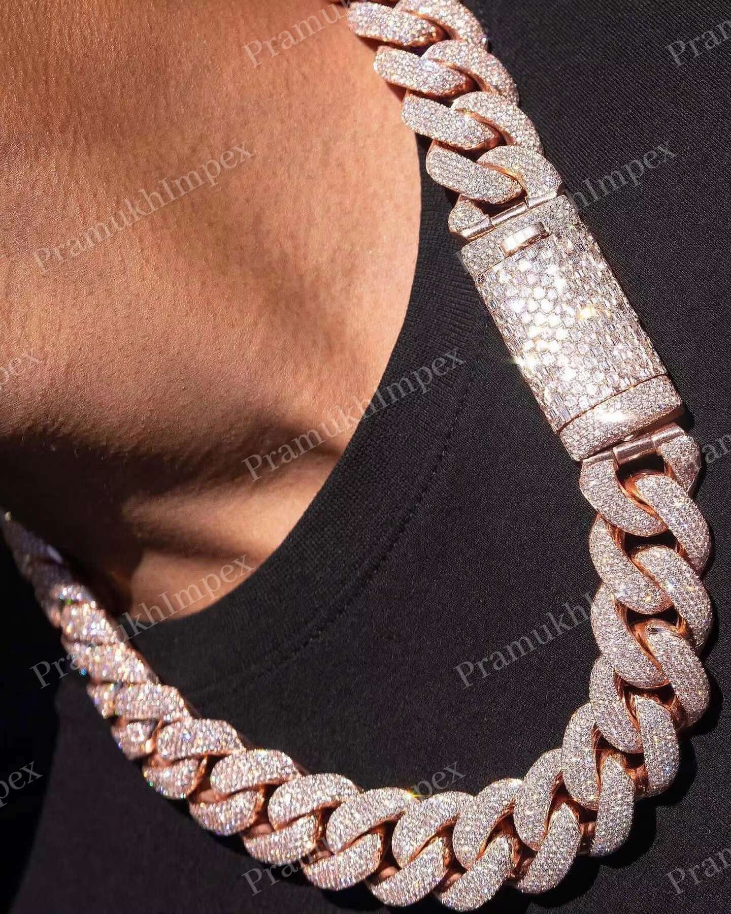 Fully chilled round cut D S sterg sier party wear Miami unisex hip-hop vvvs1 moissani Cuban singing bracelet