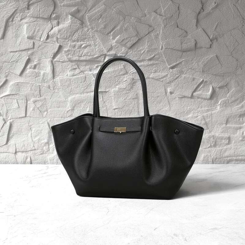 Women's Large Capacity Handbag Convertible Shoulder Handheld Tote With Golden-Tone Hardware, Minimalist Black/Brown Or Beige Elegant, Travel, Eve