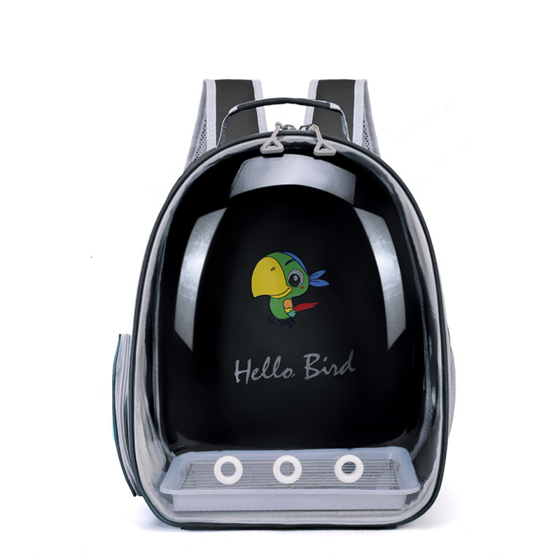 Bird bag parrot bag outdoor backpack transparent birdcage porous breathable portable storage gray machine phoenix head bag designer bag