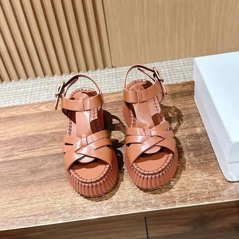 25 Summer New Thick-Soled Height-Increasing Sandals For Women, Waterproof Platform Wedge Open-Toe High Heels, Comfortable Trendy Shoes, High-End Desig