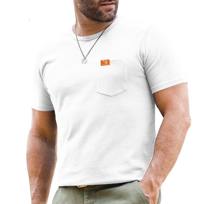 2024 Summer New Trendy Casual Solid Color Pocket Short sleeved Top for Men