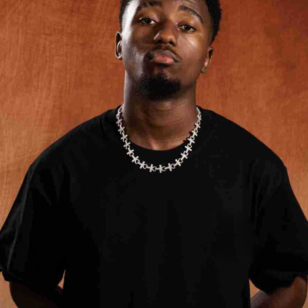 15mm Hip Hop Cross Infinite Cuban Chain Necklace Bracelet 5A Cubic Zirconia Choker Collar Mens Jewelry