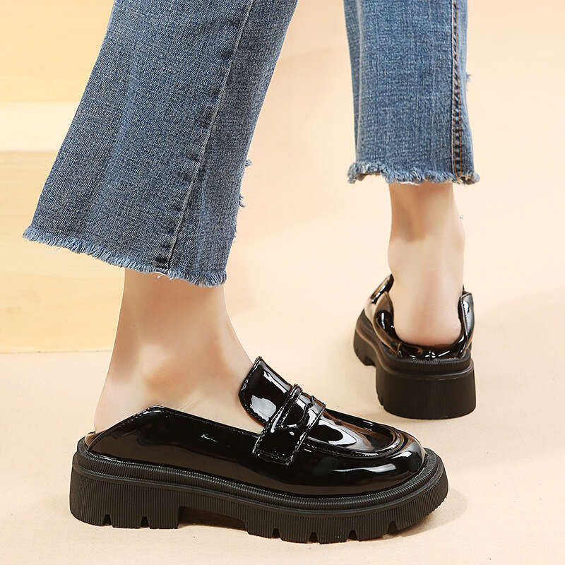 Woman Sandals Autumn Winter New Lefu In England One Step JK Student Thick Soled Small Leather Shoes For Women Flat Bottom
