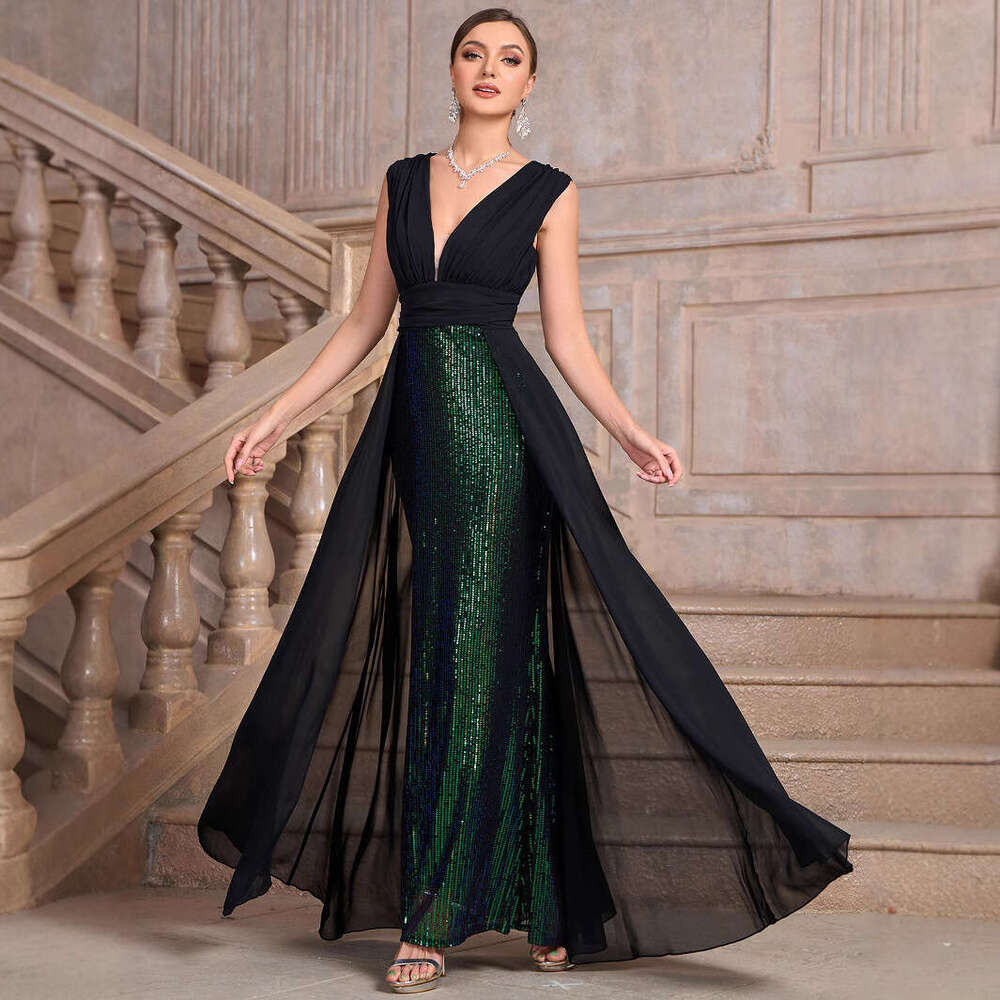 Women's Clothing Standard Size Autumn Winter New Sleeveless Sequin Party Night club maxi dress SEXY DRESSES FOR WOMEN