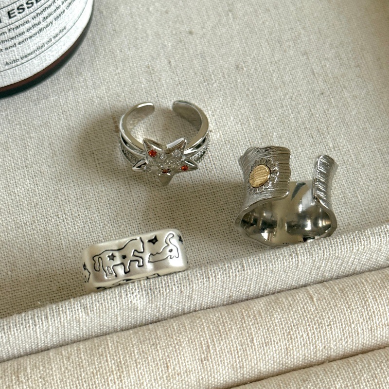 High-end Colorful Fashion Ring Rhinestone Starry Sky Open Designer Ring Ring For Women Unique Personality Fashion Trend Ring